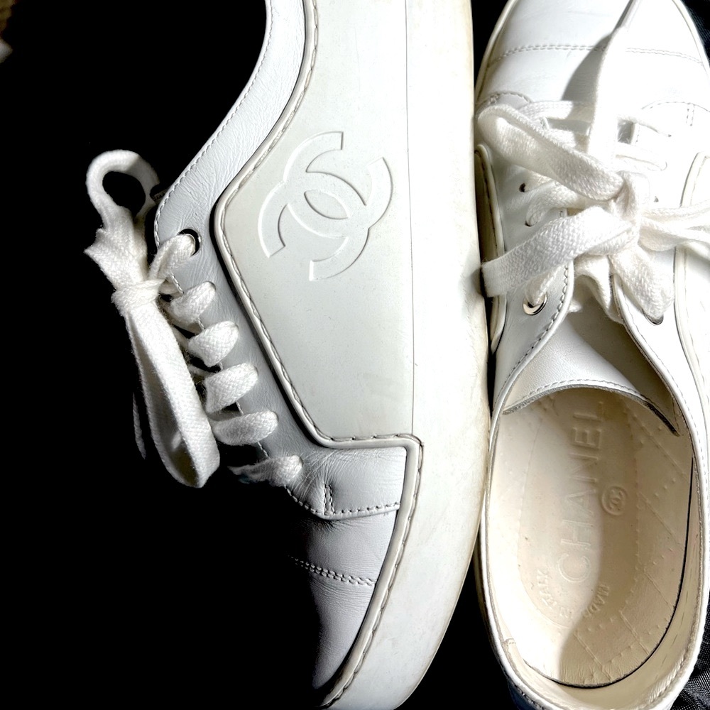 Chanel white sneakers
